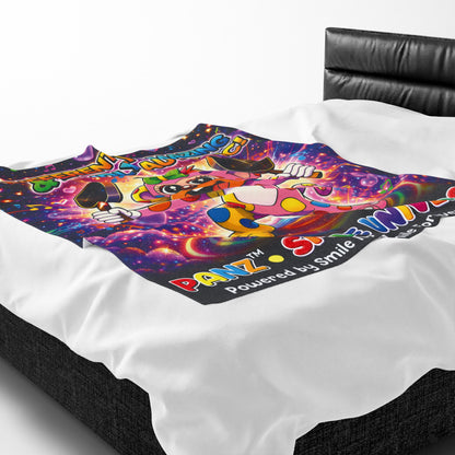Panz™ Velveteen Plush Blanket – "Differently Amazing & Loudly Autistic!" Graphic | Smile Universe Collection