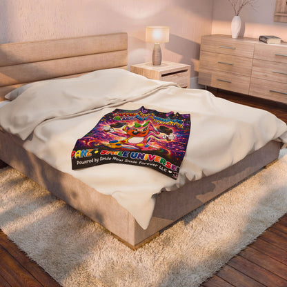 Panz™ Velveteen Plush Blanket – "Differently Amazing & Loudly Autistic!" Graphic | Smile Universe Collection