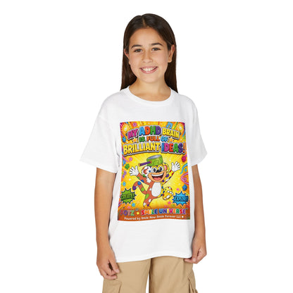 Potz™ Youth DryBlend® T-Shirt – "My ADHD Brain is Full of Brilliant Ideas!" Graphic Tee | Smile Universe Collection