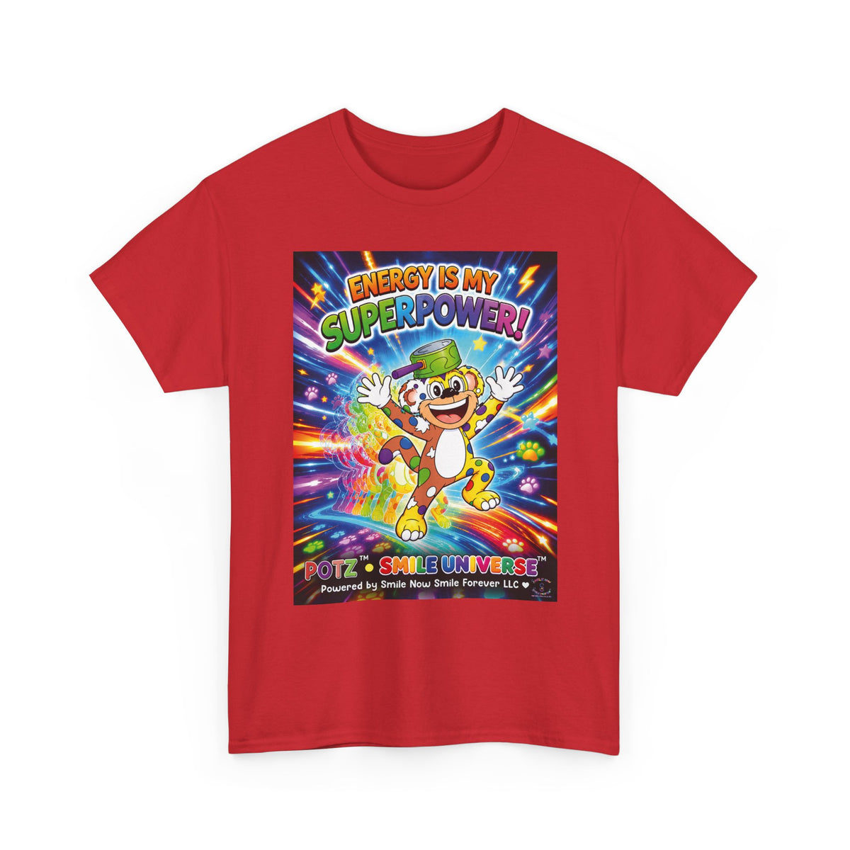 Potz™ Unisex Heavy Cotton™ Tee – "Energy is My Superpower!" Graphic Tee | Smile Universe Collection