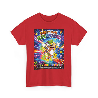 Potz™ Unisex Heavy Cotton™ Tee – "Energy is My Superpower!" Graphic Tee | Smile Universe Collection