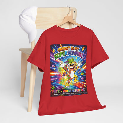 Potz™ Unisex Heavy Cotton™ Tee – "Energy is My Superpower!" Graphic Tee | Smile Universe Collection
