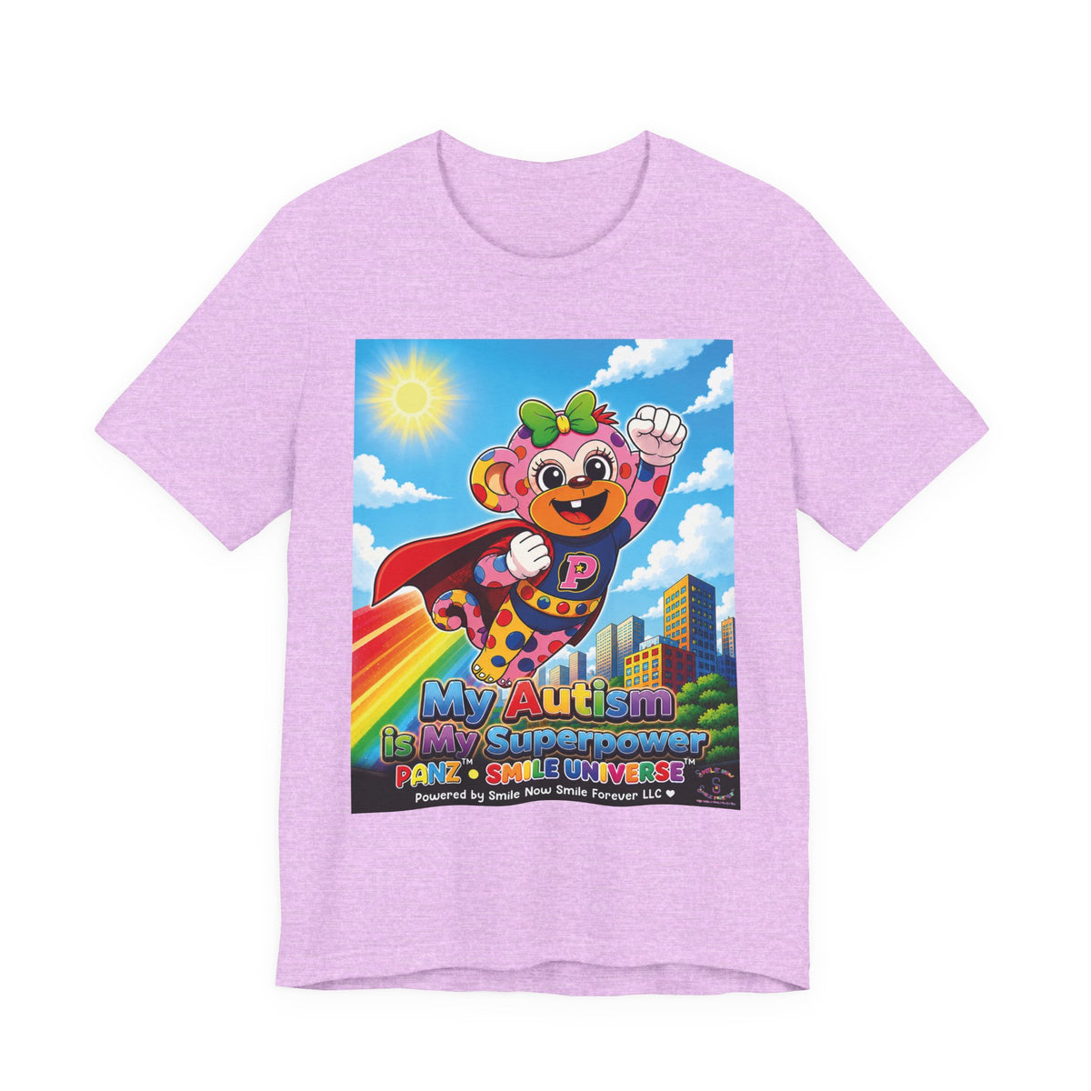 Panz™ Unisex Jersey Short Sleeve Tee – "My Autism is My Superpower" Graphic | Smile Universe Collection