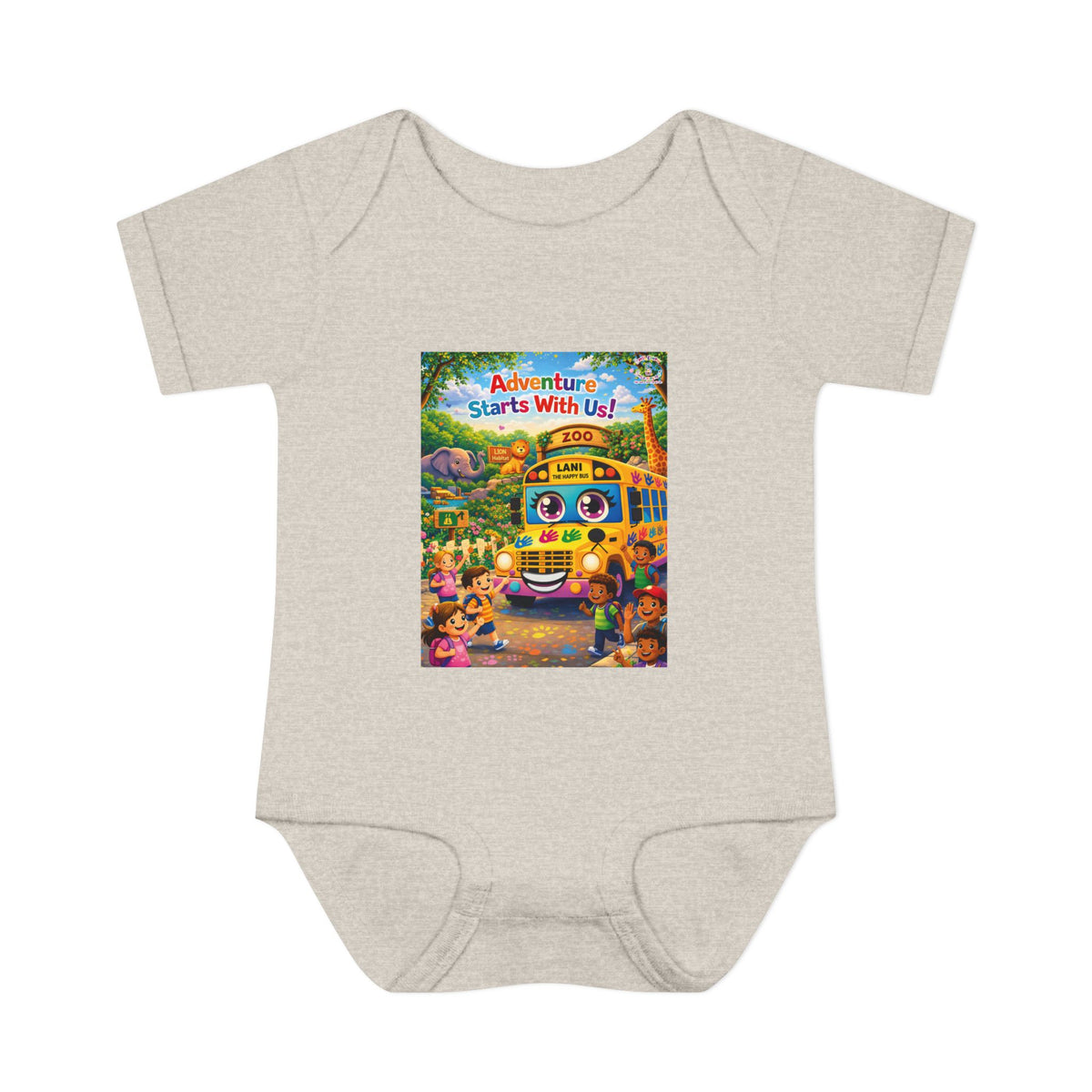 Lani™ Infant Baby Rib Bodysuit – "Adventure Starts With Us!" Graphic