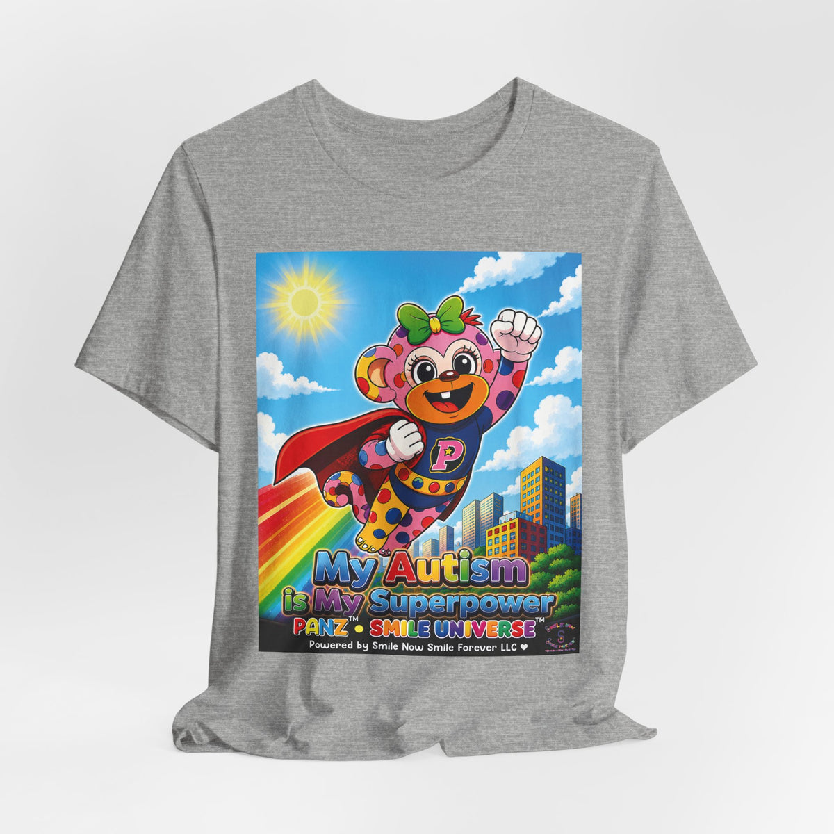 Panz™ Unisex Jersey Short Sleeve Tee – "My Autism is My Superpower" Graphic | Smile Universe Collection