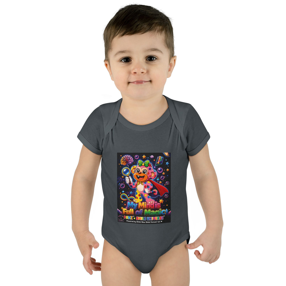 Panz™ Infant Baby Rib Bodysuit – "My Mind is Full of Magic" Graphic | Smile Universe Collection