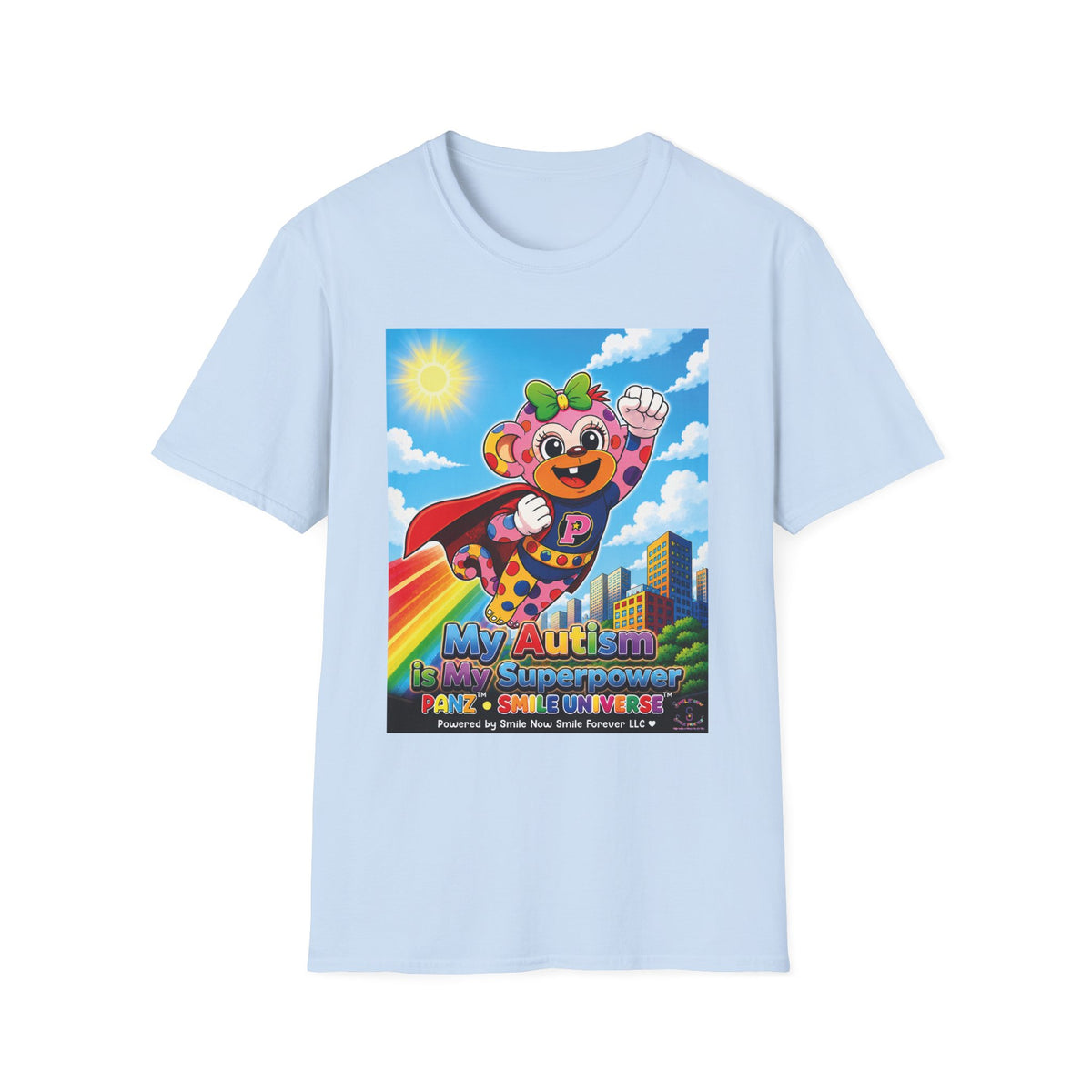 Panz™ Unisex Softstyle T-Shirt – "My Autism is My Superpower" Graphic | Smile Universe Collection