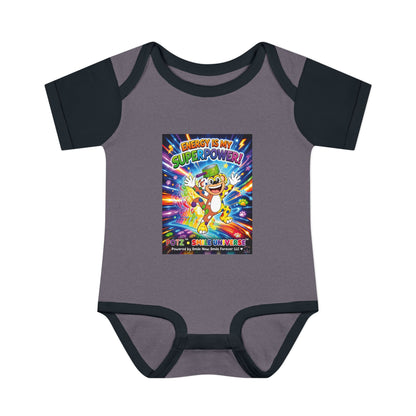 Potz™ Infant Baby Rib Bodysuit – "Energy is My Superpower!" Graphic Onesie | Smile Universe Collection
