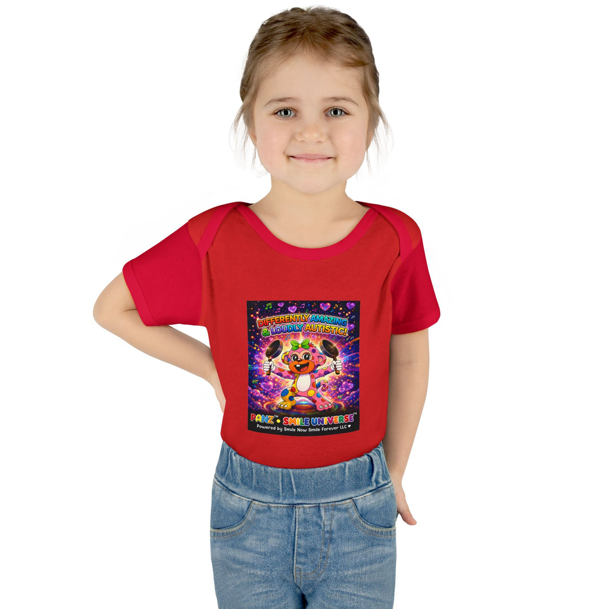 Panz™ Infant Baby Rib Bodysuit – "Differently Amazing & Loudly Autistic!" Graphic | Smile Universe Collection