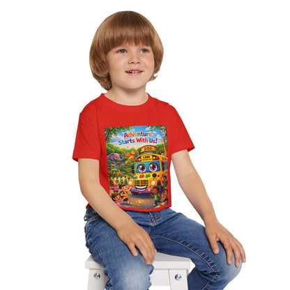 Lani™ Heavy Cotton™ Toddler T-Shirt – "Adventure Starts With Us!" Graphic