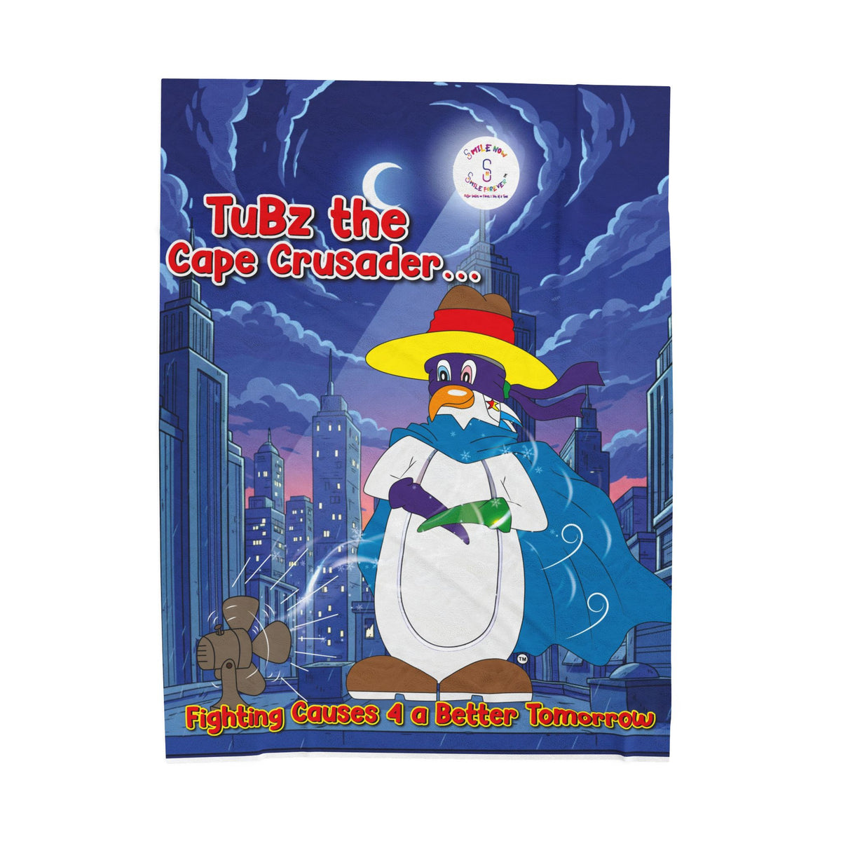 TuBz™ Velveteen Plush Blanket – "Fighting Causes 4 a Better Tomorrow" Graphic | Smile Universe Collection