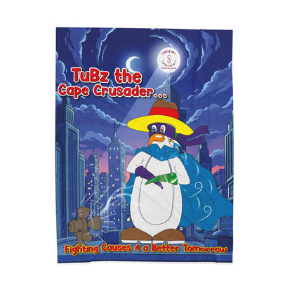 TuBz™ Velveteen Plush Blanket – "Fighting Causes 4 a Better Tomorrow" Graphic | Smile Universe Collection