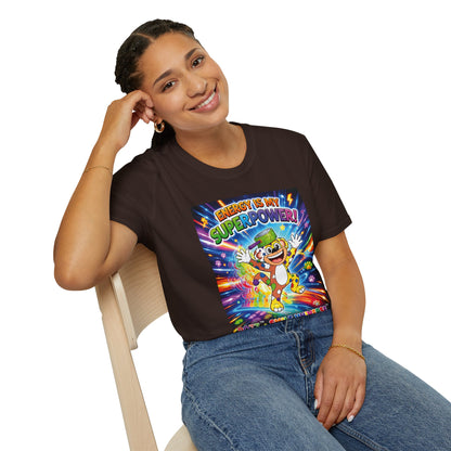Potz™ Unisex Softstyle T-Shirt – "Energy is My Superpower!" Graphic Tee | Smile Universe Collection
