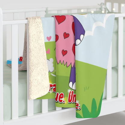 Piklez™ Sherpa Fleece Blanket – "Destined to Shine" Graphic | Smile Universe Collection