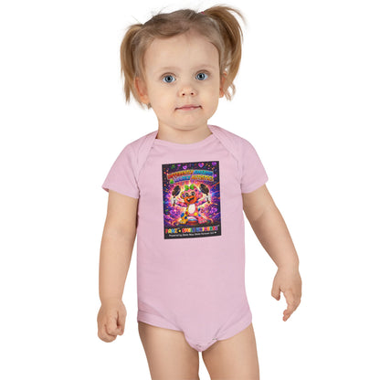 Panz™ Baby Short Sleeve Onesie® – "Differently Amazing & Loudly Autistic!" Graphic | Smile Universe Collection