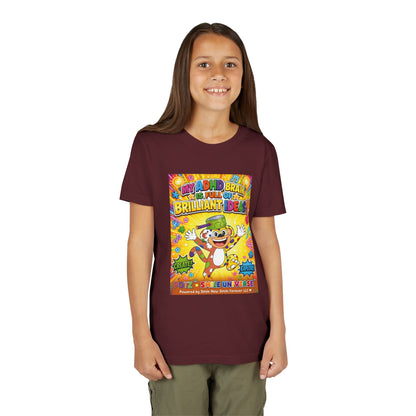 Potz™ Youth Short Sleeve Tee – "My ADHD Brain is Full of Brilliant Ideas!" Graphic Tee | Smile Universe Collection