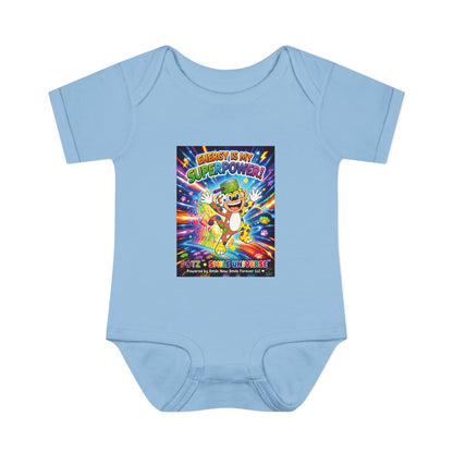 Potz™ Infant Baby Rib Bodysuit – "Energy is My Superpower!" Graphic Onesie | Smile Universe Collection