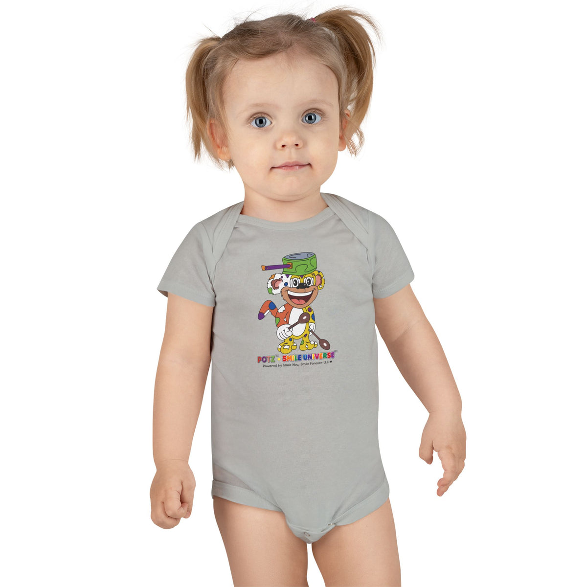 Potz™ Baby Short Sleeve Onesie® – Playful Graphic Bodysuit | Smile Universe Collection