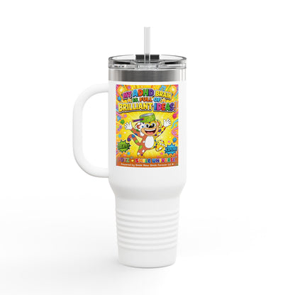 Potz™ Insulated Travel Mug 40oz – "My ADHD Brain is Full of Brilliant Ideas!" Graphic Tumbler | Smile Universe Collection