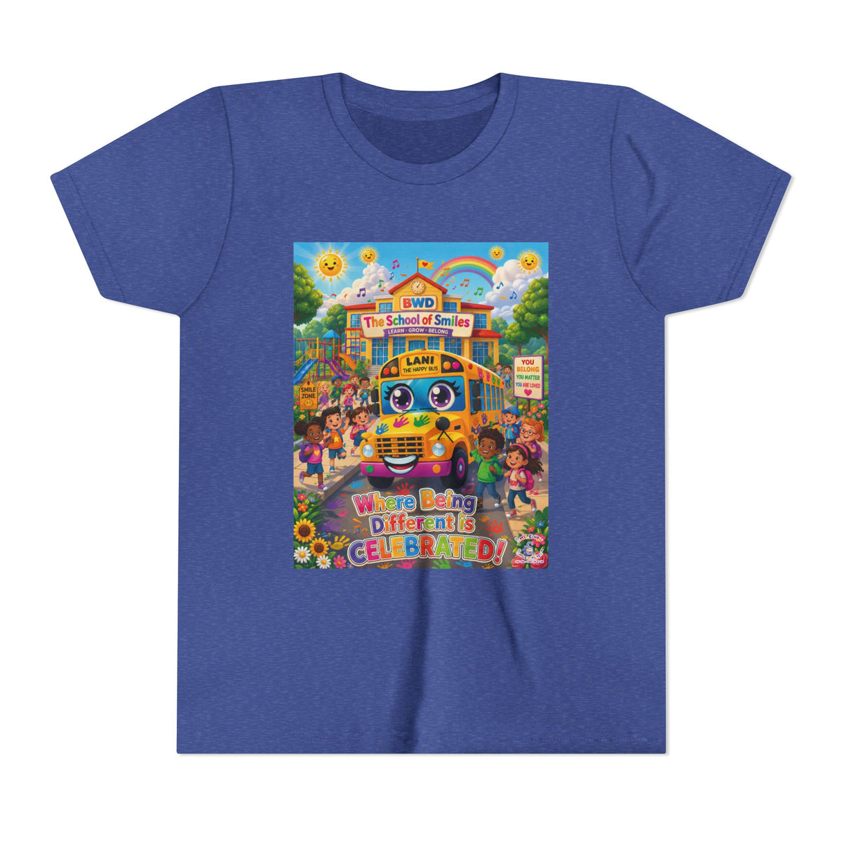 Lani™ Youth Short Sleeve Tee – "Where Being Different is CELEBRATED!" Graphic Shirt