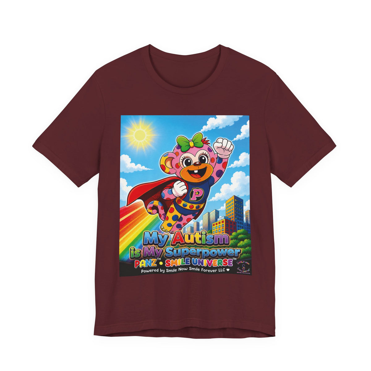 Panz™ Unisex Jersey Short Sleeve Tee – "My Autism is My Superpower" Graphic | Smile Universe Collection
