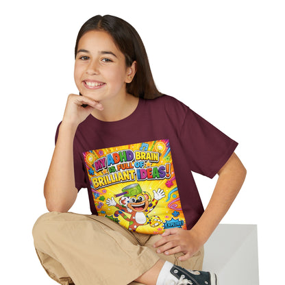 Potz™ Youth DryBlend® T-Shirt – "My ADHD Brain is Full of Brilliant Ideas!" Graphic Tee | Smile Universe Collection