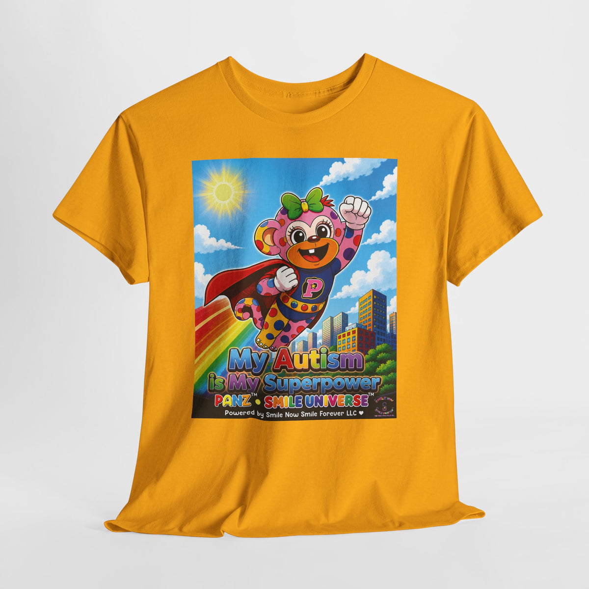 Panz™ Unisex Heavy Cotton™ Tee – "My Autism is My Superpower" Graphic | Smile Universe Collection