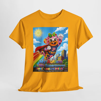 Panz™ Unisex Heavy Cotton™ Tee – "My Autism is My Superpower" Graphic | Smile Universe Collection