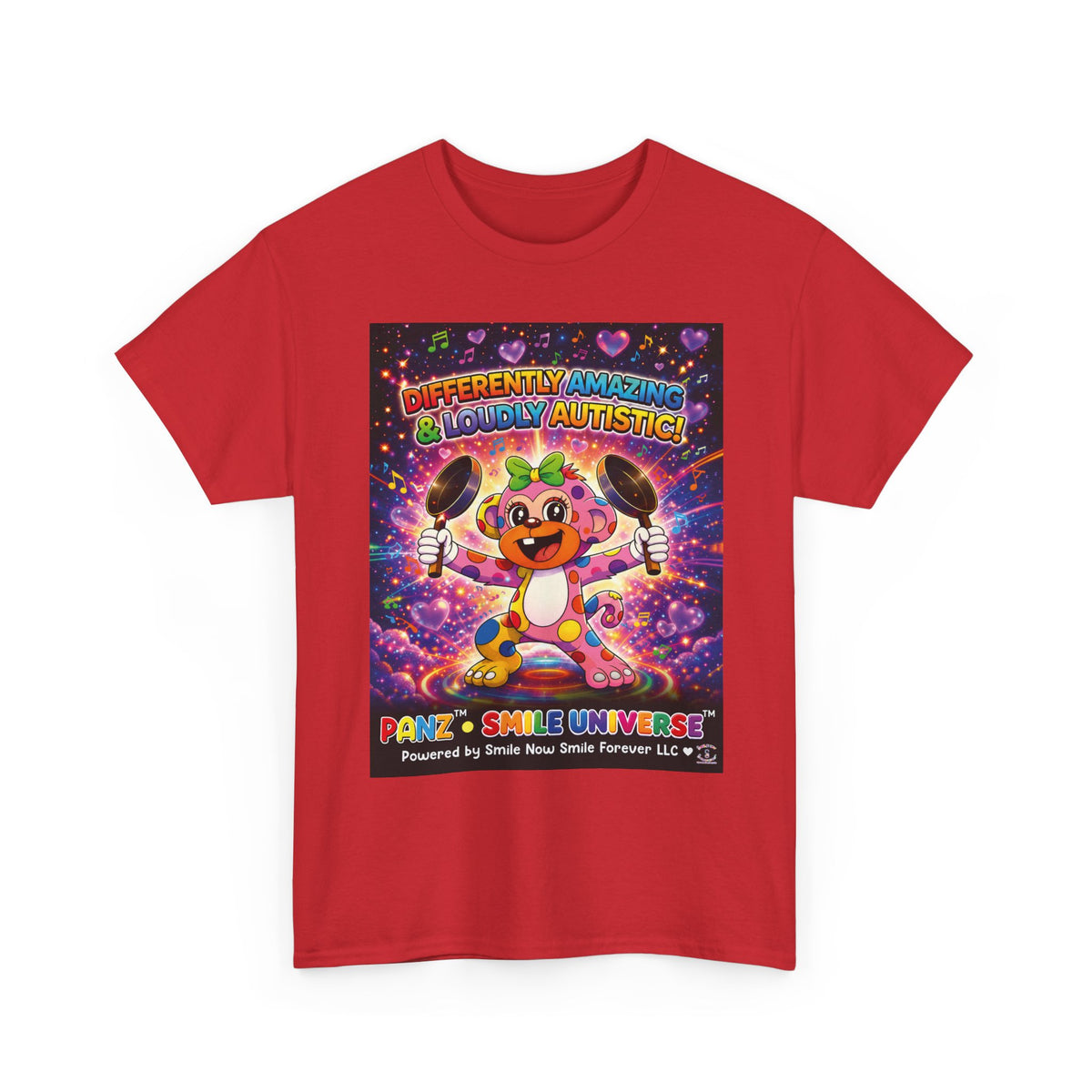 Panz™ Unisex Heavy Cotton™ Tee – "Differently Amazing & Loudly Autistic!" Graphic | Smile Universe Collection