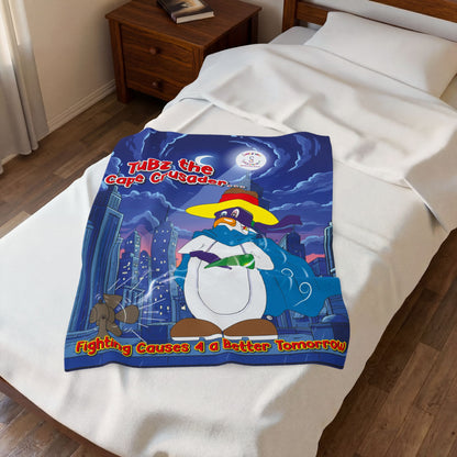 TuBz™ Velveteen Plush Blanket – "Fighting Causes 4 a Better Tomorrow" Graphic | Smile Universe Collection