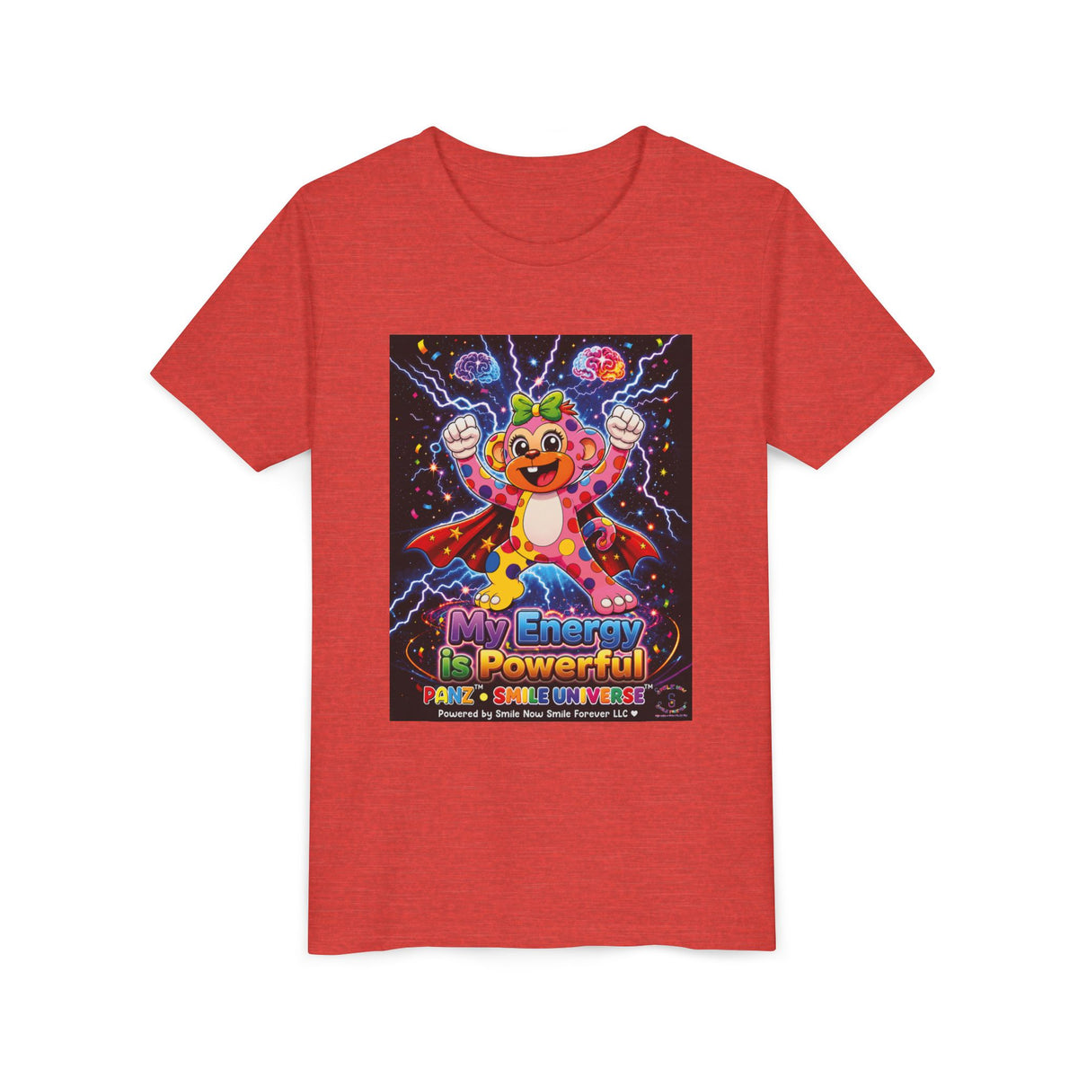 Panz™ Youth Short Sleeve Tee – "My Energy is Powerful" Graphic Tee | Smile Universe Collection