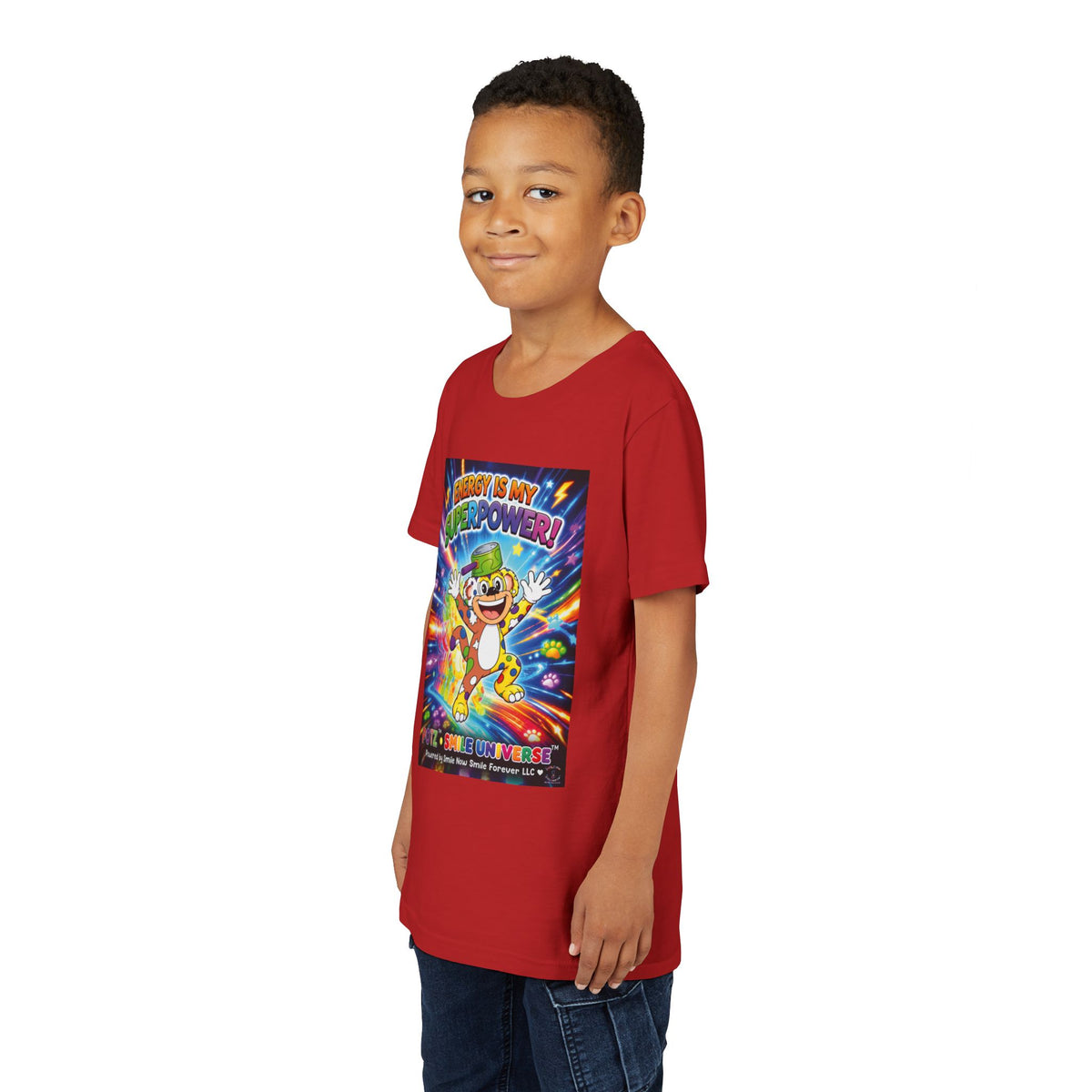 Potz™ Youth Short Sleeve Tee – "Energy is My Superpower!" Graphic Tee | Smile Universe Collection