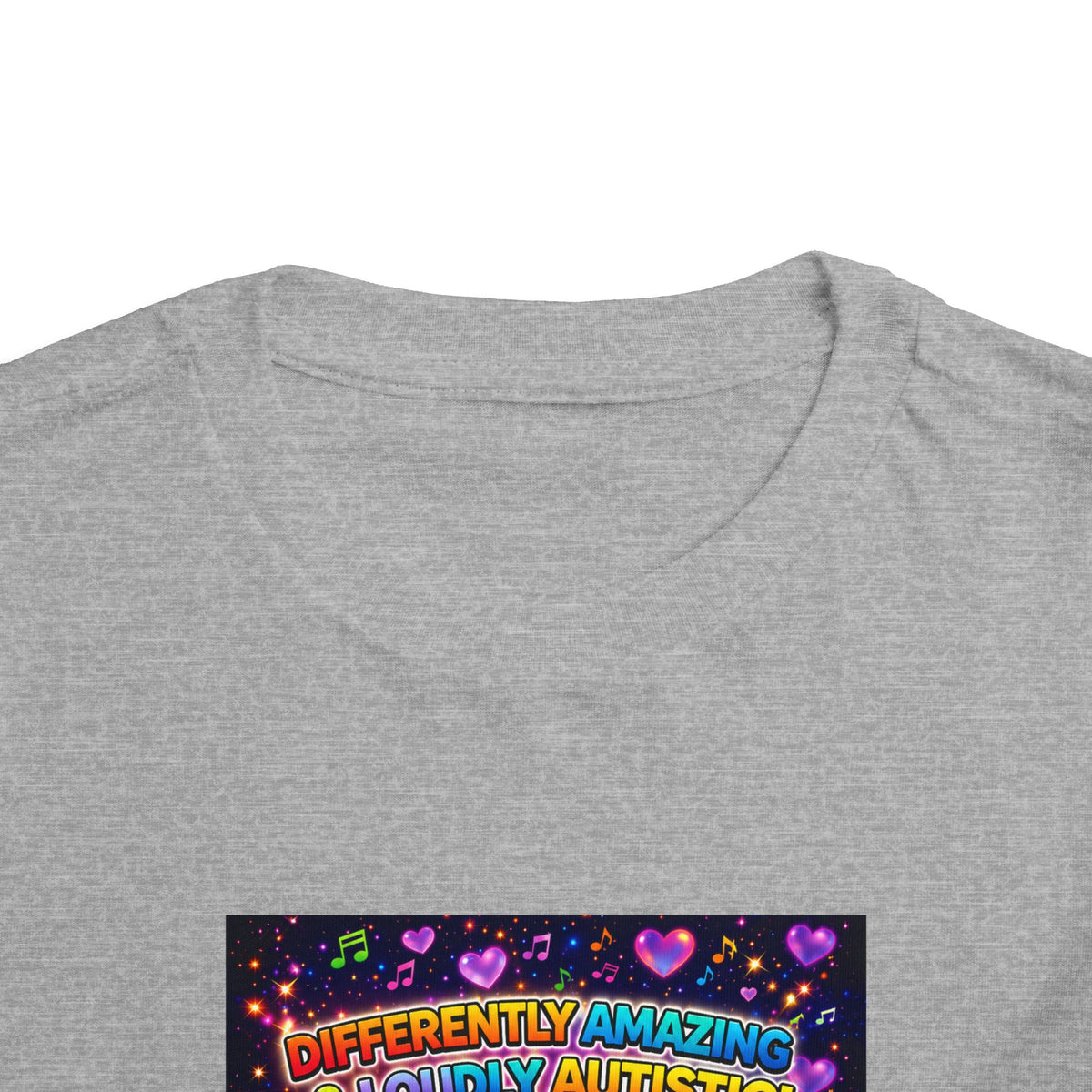 Panz™ Toddler Short Sleeve Tee – "Differently Amazing & Loudly Autistic!" Graphic | Smile Universe Collection