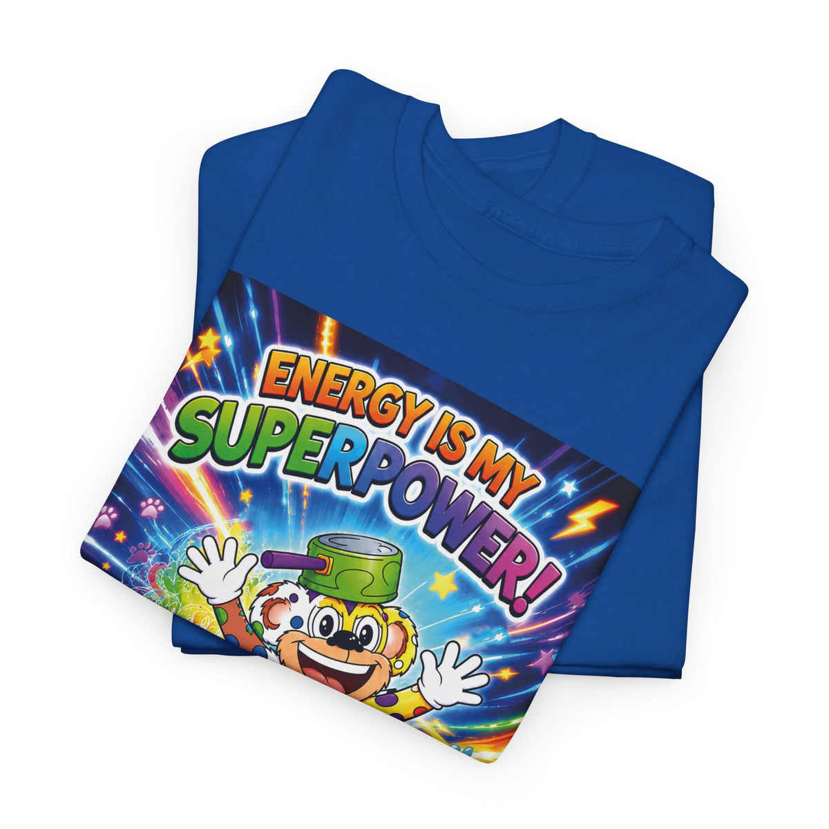 Potz™ Unisex Heavy Cotton™ Tee – "Energy is My Superpower!" Graphic Tee | Smile Universe Collection