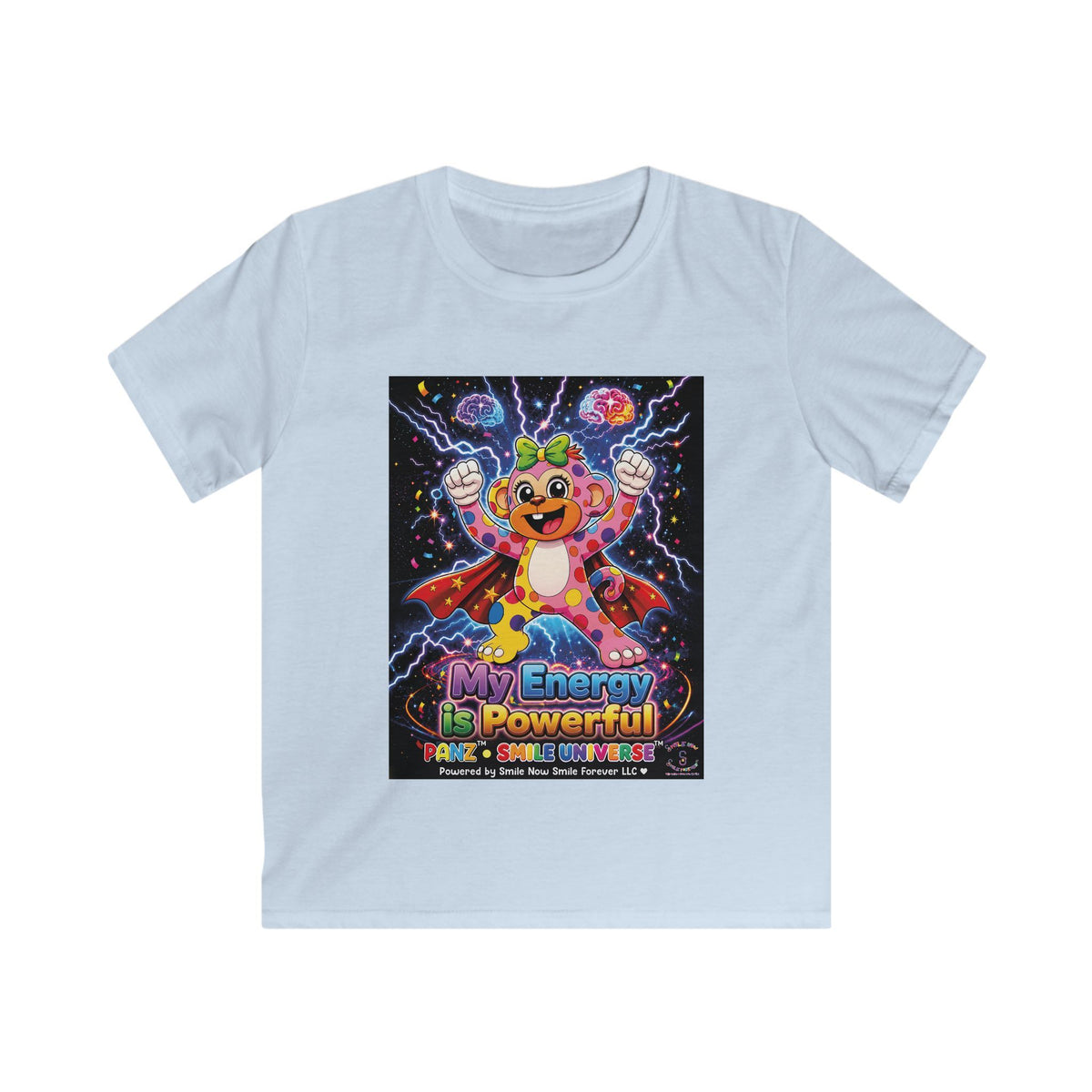 Panz™ Kids Softstyle Tee – "My Energy is Powerful" Graphic Tee | Smile Universe Collection