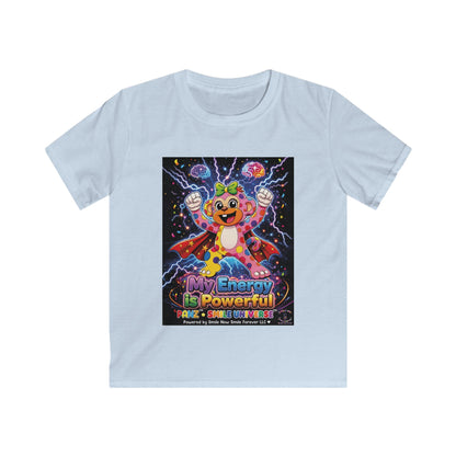 Panz™ Kids Softstyle Tee – "My Energy is Powerful" Graphic Tee | Smile Universe Collection
