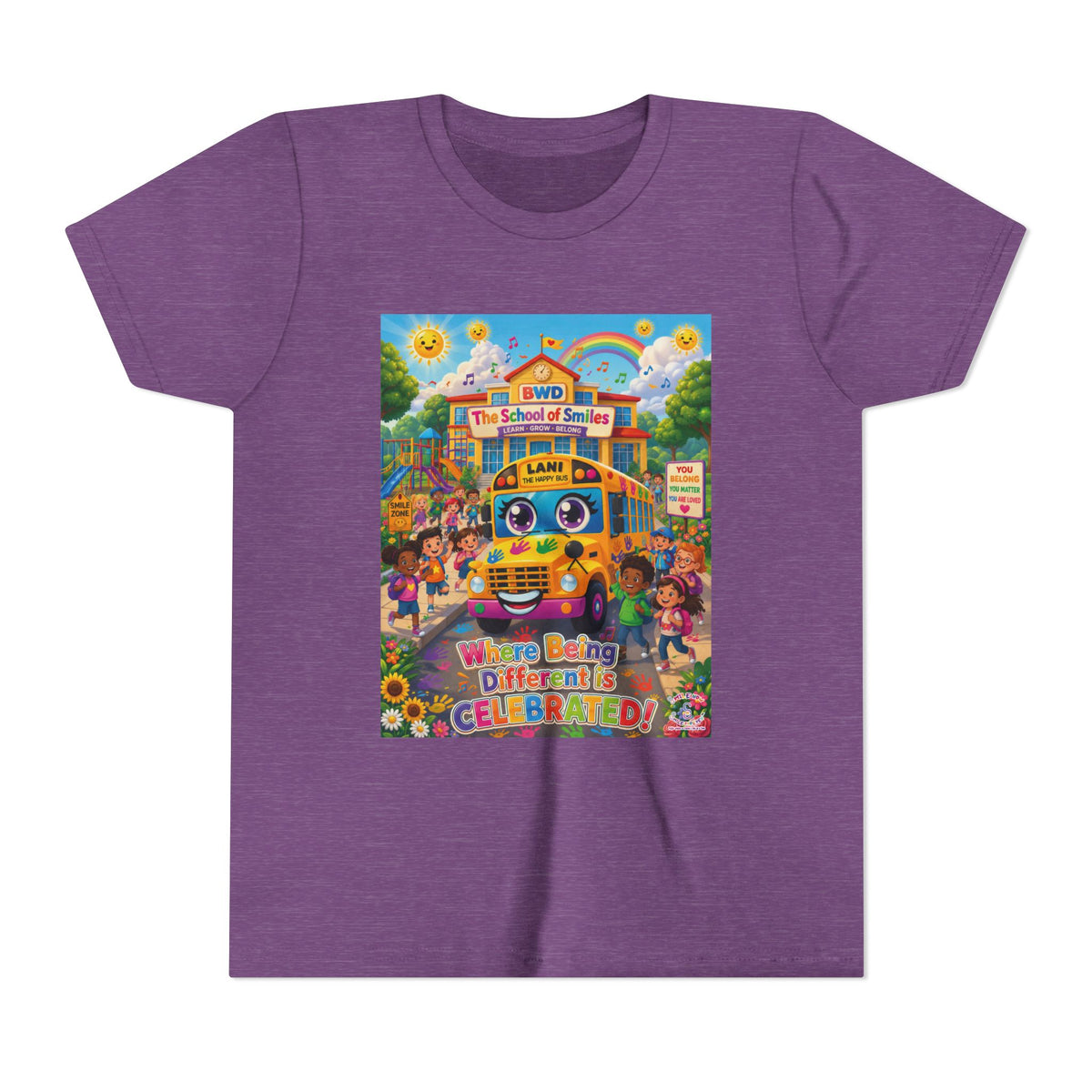 Lani™ Youth Short Sleeve Tee – "Where Being Different is CELEBRATED!" Graphic Shirt