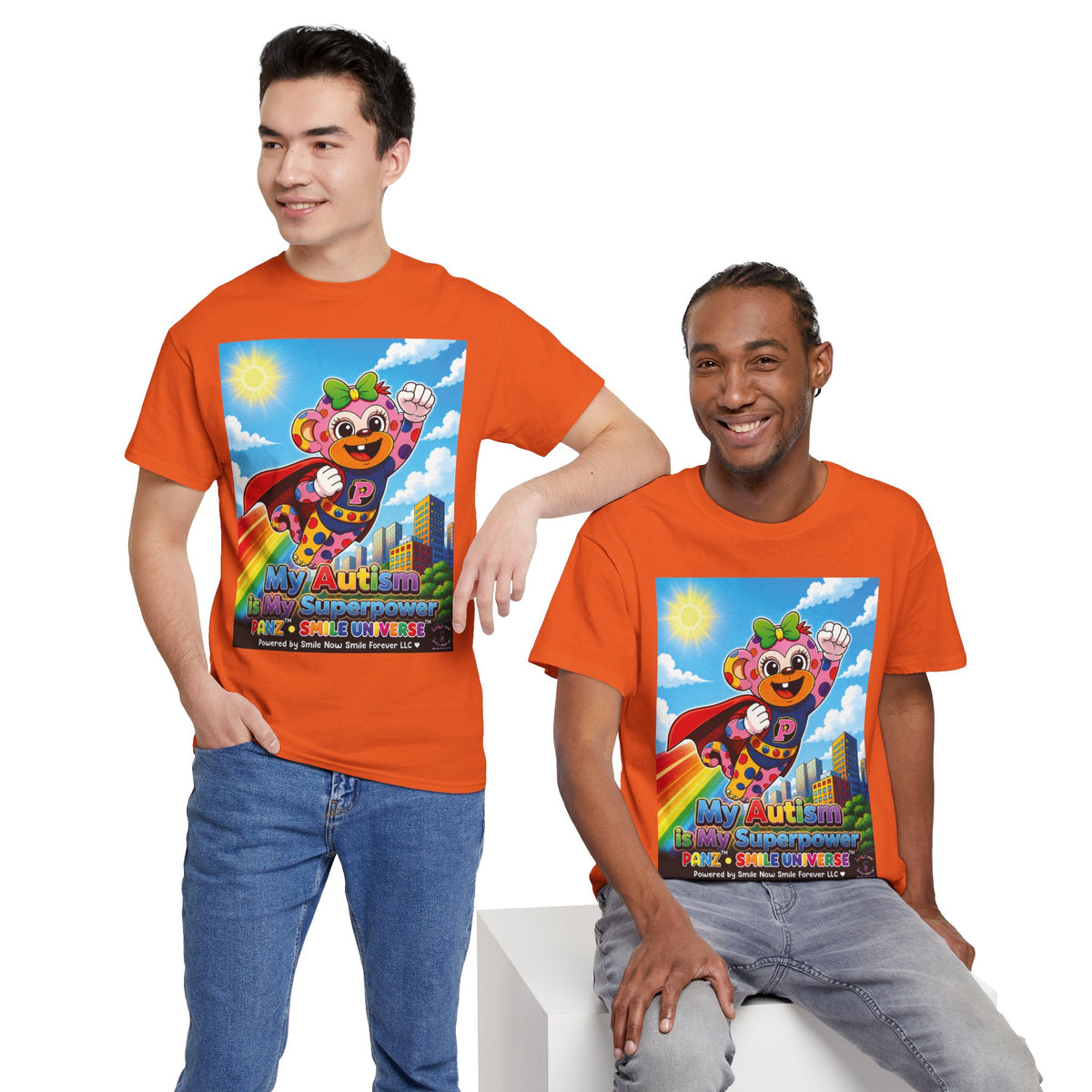 Panz™ Unisex Heavy Cotton™ Tee – "My Autism is My Superpower" Graphic | Smile Universe Collection