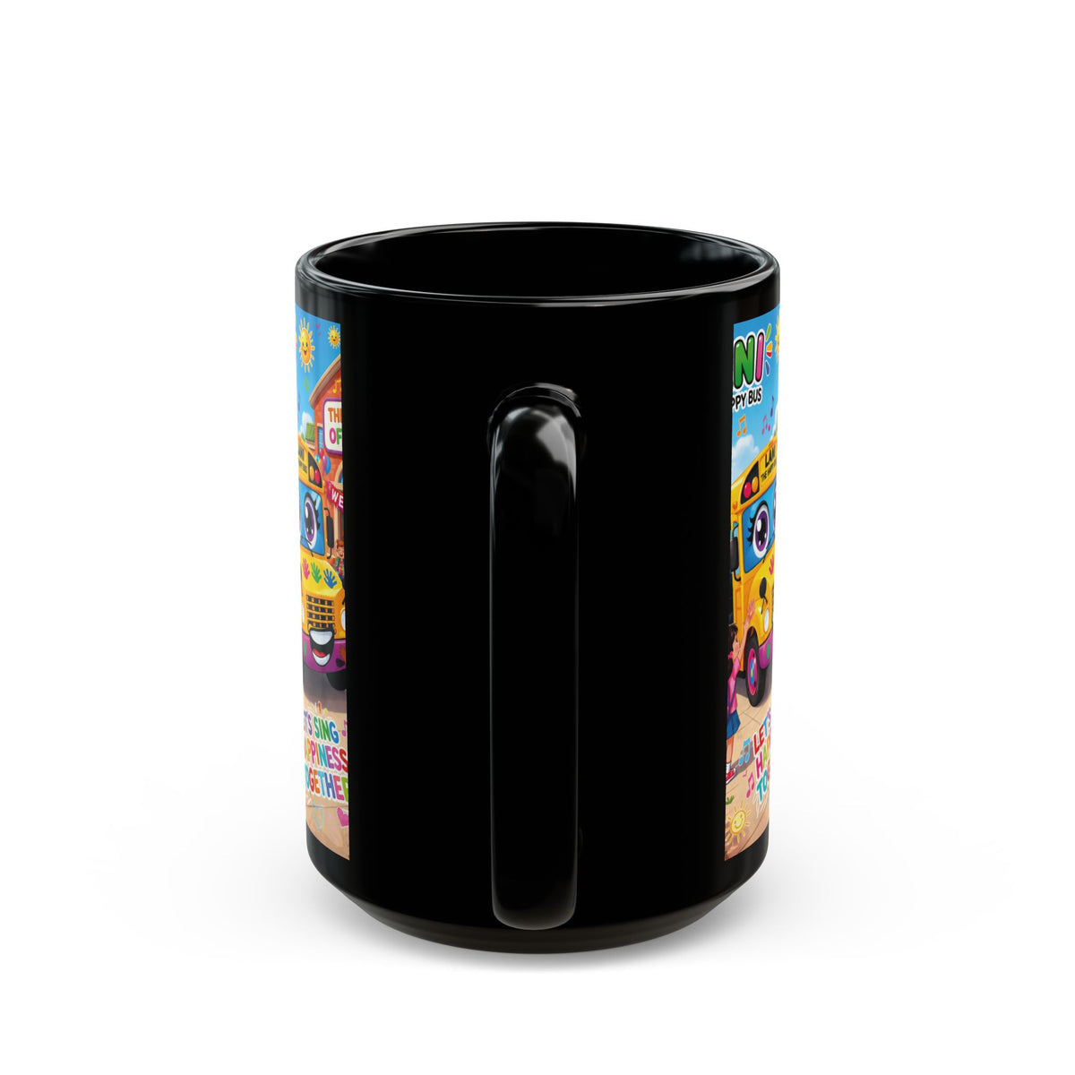 Lani™ Black Mug (11oz & 15oz) – "Let's Sing Happiness Together!" Graphic