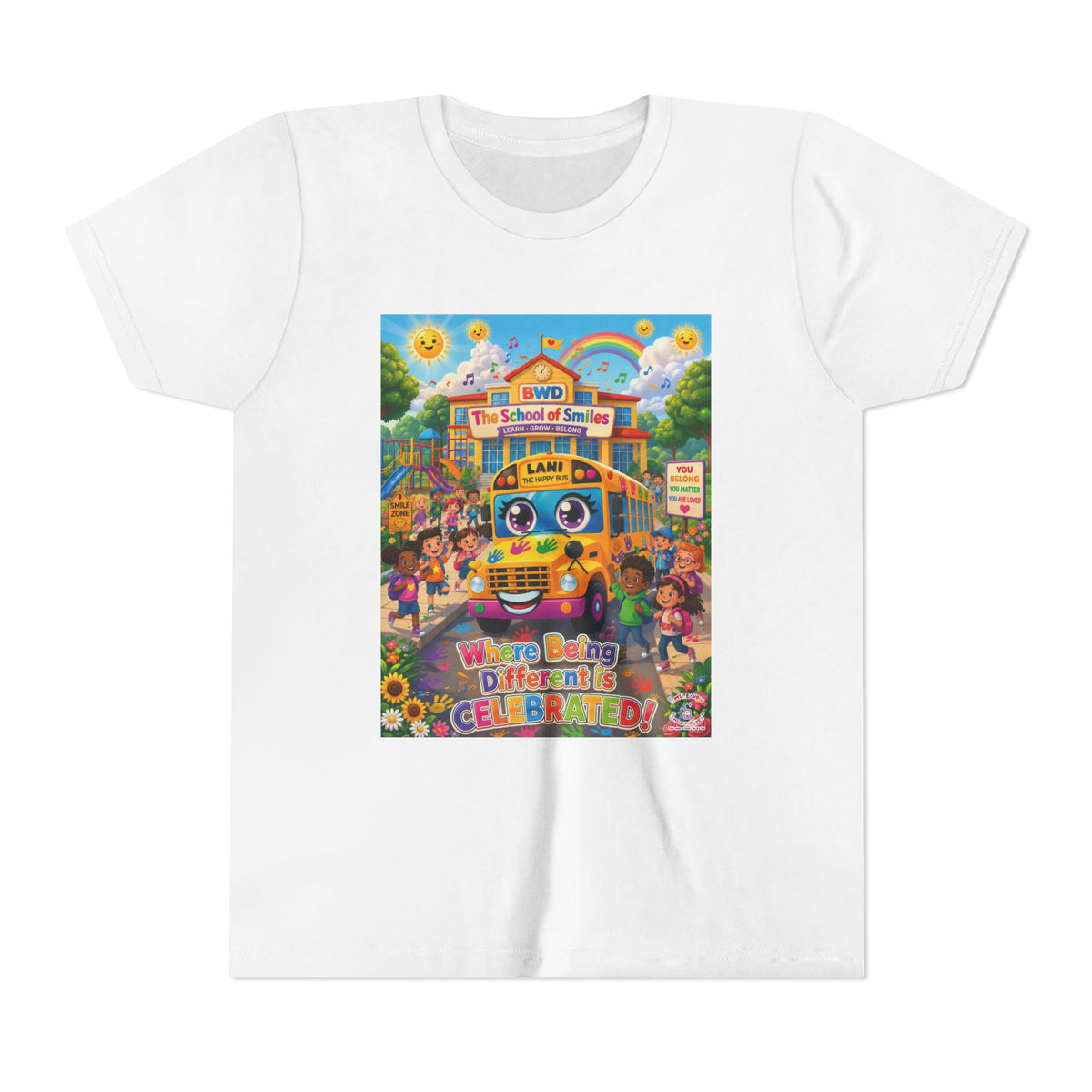 Lani™ Youth Short Sleeve Tee – "Where Being Different is CELEBRATED!" Graphic Shirt