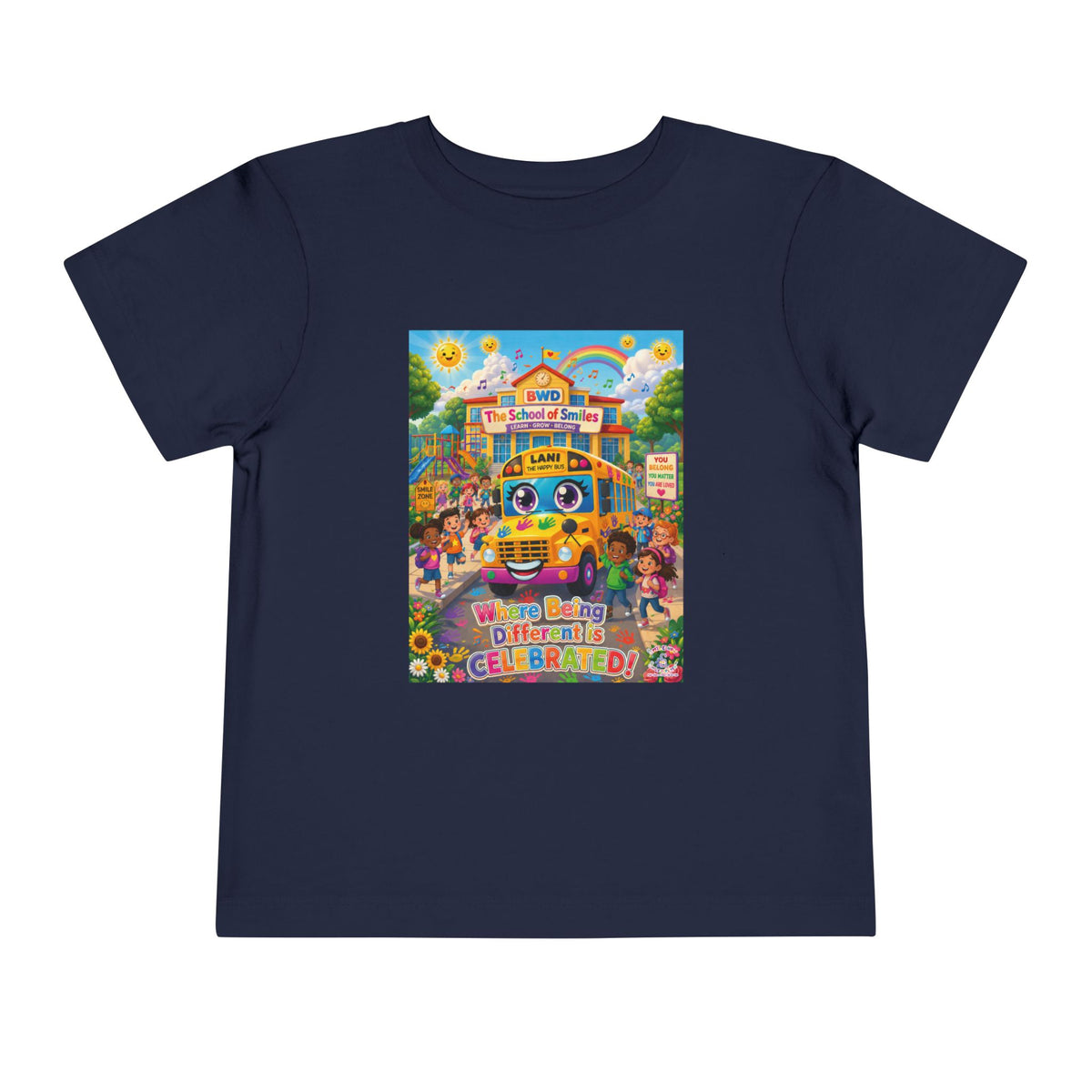 Lani™ Toddler Short Sleeve Tee – "Where Being Different is CELEBRATED!" Graphic Shirt