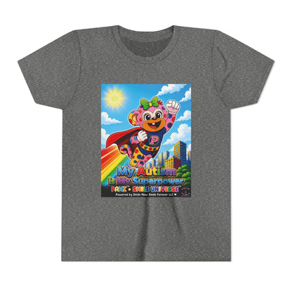 Panz™ Youth Short Sleeve Tee – "My Autism is My Superpower" Graphic | Smile Universe Collection