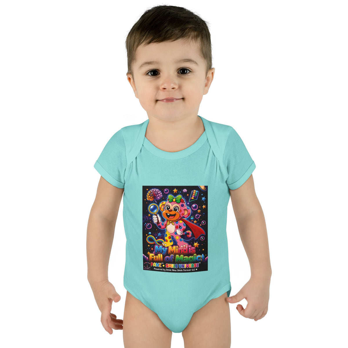 Panz™ Infant Baby Rib Bodysuit – "My Mind is Full of Magic" Graphic | Smile Universe Collection
