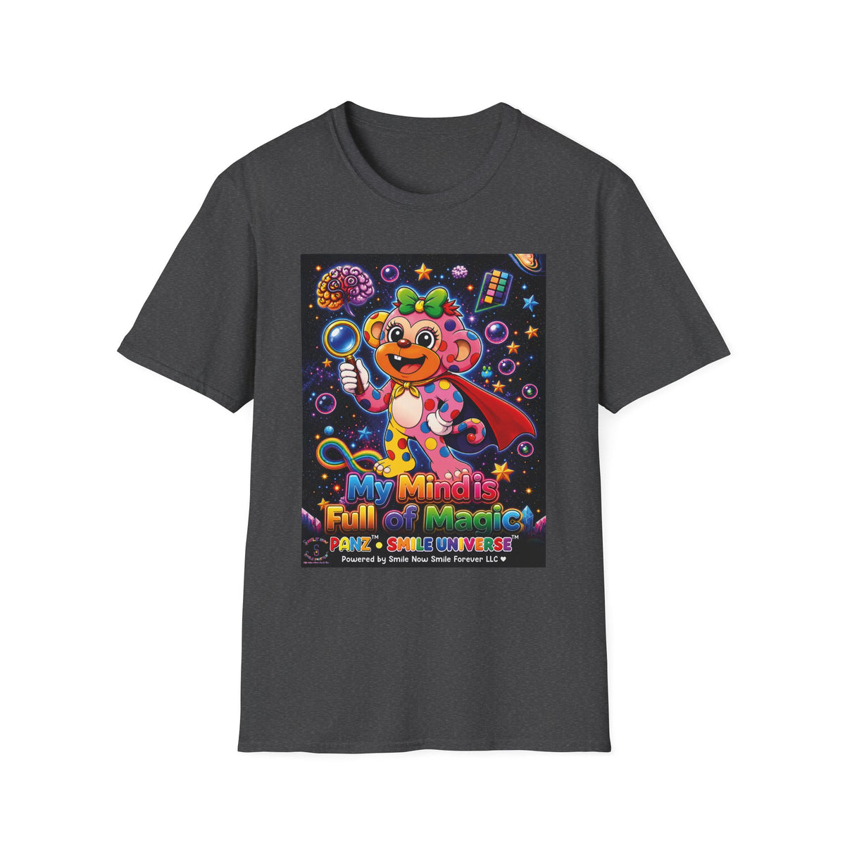 Panz™ Unisex Softstyle T-Shirt – "My Mind is Full of Magic" Graphic | Smile Universe Collection