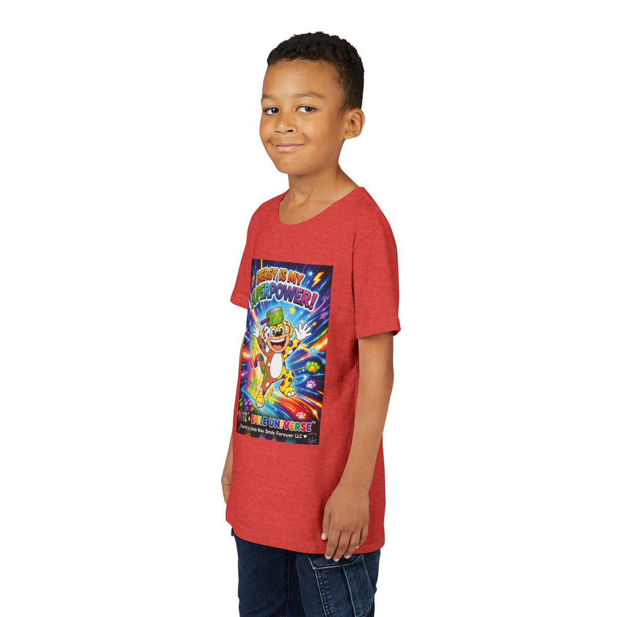 Potz™ Youth Short Sleeve Tee – "Energy is My Superpower!" Graphic Tee | Smile Universe Collection