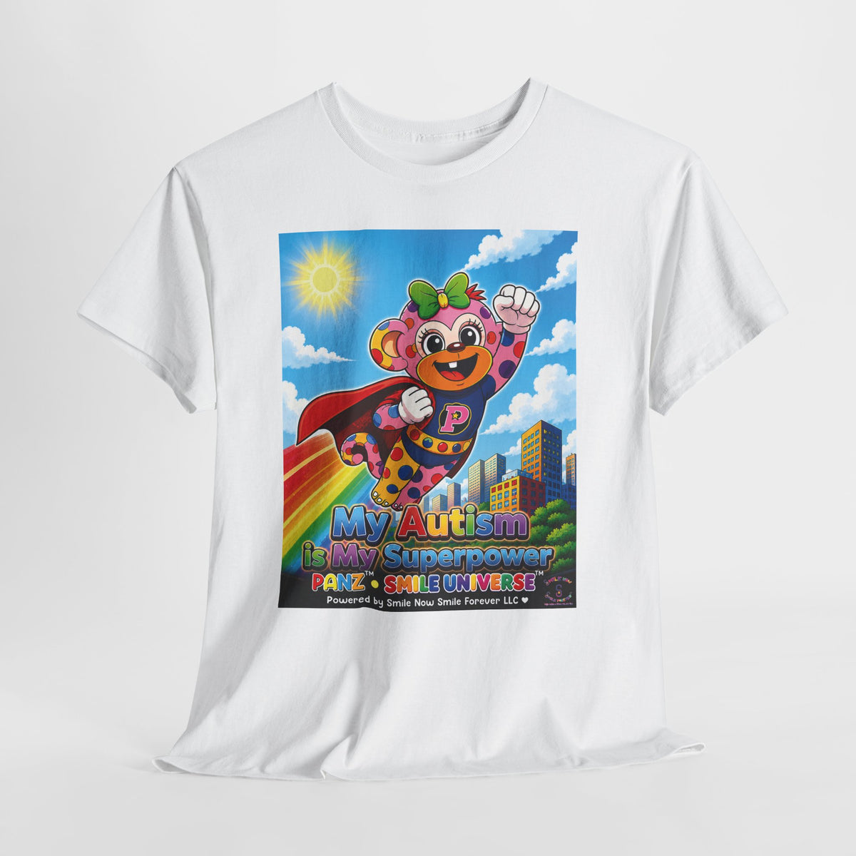 Panz™ Unisex Heavy Cotton™ Tee – "My Autism is My Superpower" Graphic | Smile Universe Collection
