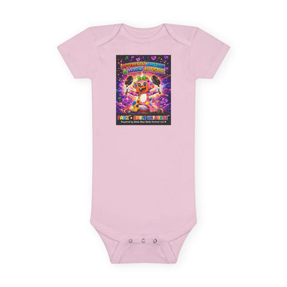 Panz™ Baby Short Sleeve Onesie® – "Differently Amazing & Loudly Autistic!" Graphic | Smile Universe Collection