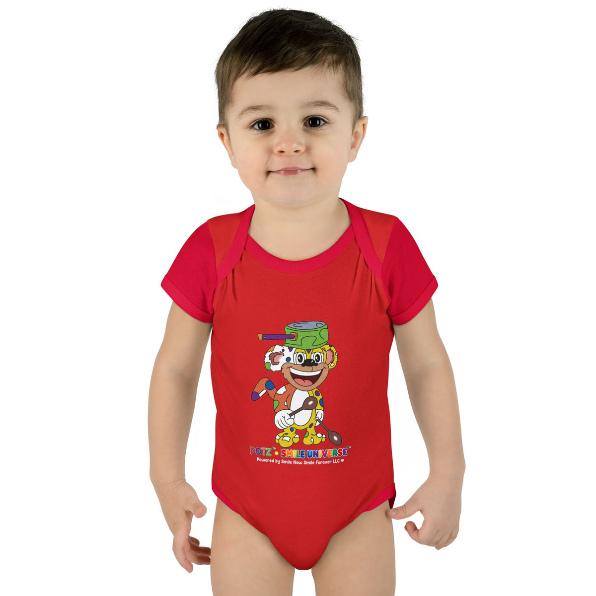 Potz™ Infant Baby Rib Bodysuit – Playful Chef Graphic Onesie | Smile Universe Collection
