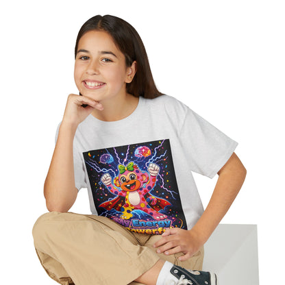 Panz™ Youth DryBlend® T-Shirt – "My Energy is Powerful" Graphic Tee | Smile Universe Collection