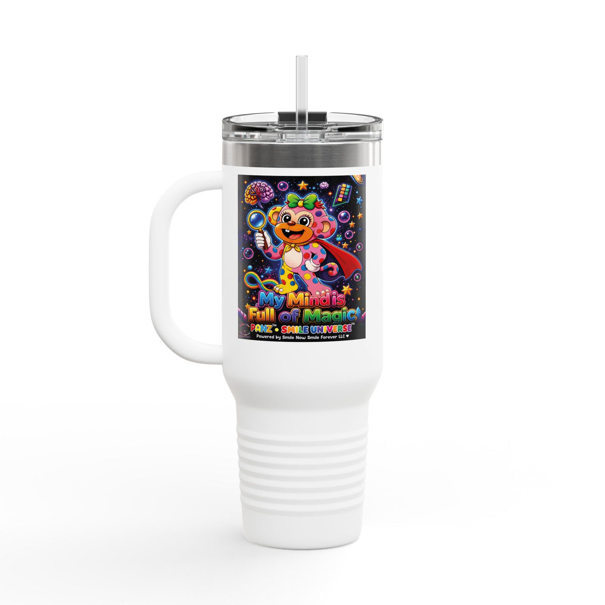 Panz™ 40oz Insulated Travel Mug – "My Mind is Full of Magic" Graphic | Smile Universe Collection